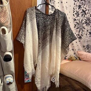 Elegant Black and White Women's Shawl